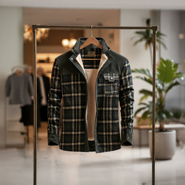 Chaqueta con corderito a cuadros